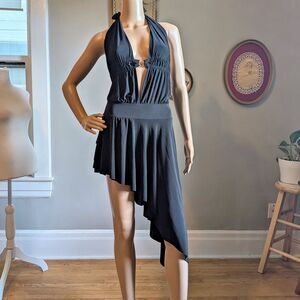 NWT Vintage Y2K Cheryl Creations Halter Dress Black Whimsigoth Trashy Fairycore